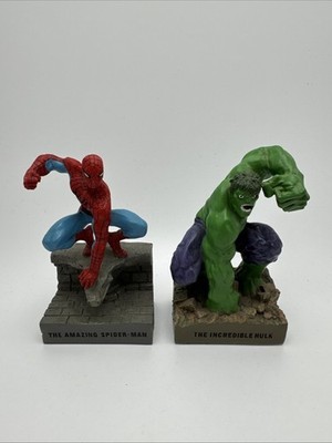MARVEL 2006 THE INCREDIBLE HULK & SPIDER-MAN MINI STATUES 4  FIGURE RESIN BUST