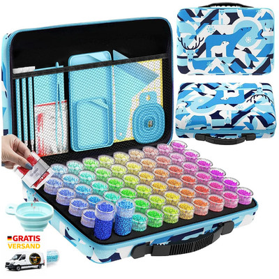 Diamond Painting Koffer 60 Stück Zubehör Boxen Steine Schmuck DIY