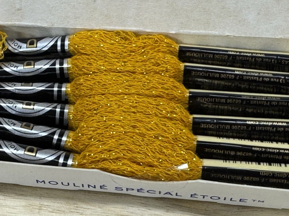 ✅DMC Embroidery Floss ✅Box of 6 Skeins ✅Art. 617 ✅ Mouline Special Etoile ✅Gold - Image 2 of 4