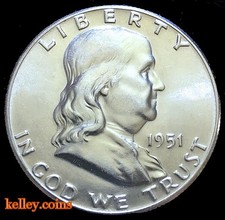 1951-S 50C Franklin Silver Half Dollar BU - LOW MINTAGE