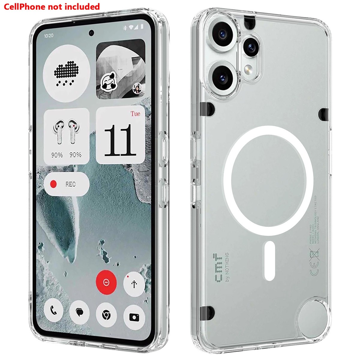 Clear, Transparent Wireless - Charging - Compatible Cover for CMF 