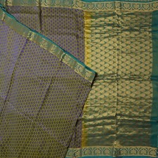 Vintage Blue Dual Tone Saree 100 Pure Silk Zari Handwoven Sari 5YD Craft Fabric