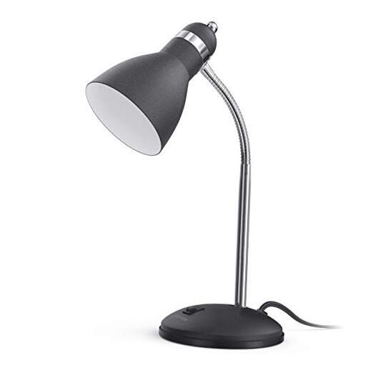 Metal Desk Lamp, Eye-Caring Table Lamp, Study Lamps with Flexible Sandy Black