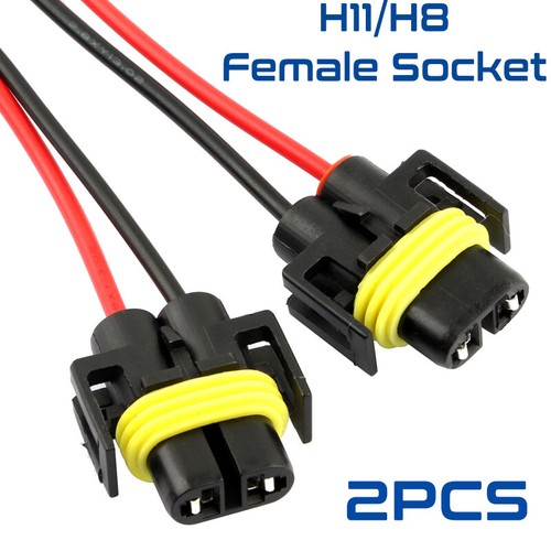 2x Wiring Pigtail H8 Female Connector Harness Fog Light Repair Socket Plug Cable - Foto 1 di 13
