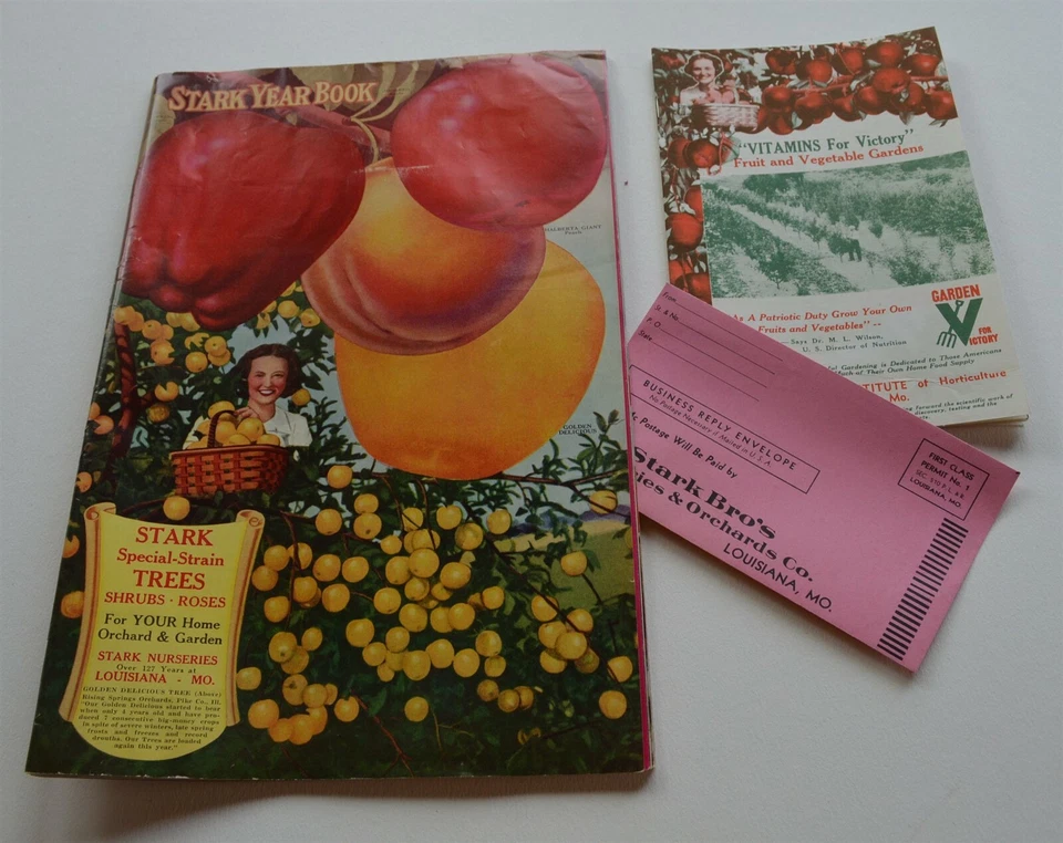 Large 1942 Stark Bros Orchard Fruit Trees Louisiana MO Catalog Victory  Garden | eBay