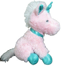 Fantasy Pink Unicorn Plush 11" Stuffed Animal Blue Sparkle Eyes Agnes Dan Dee