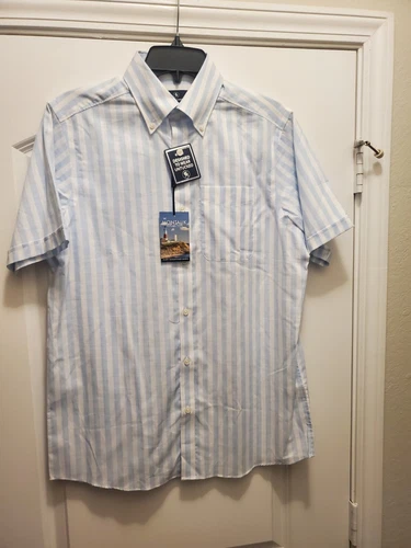 Hart Schaffner Marx Montauk Collection Mens Shirt Small Blue NEW NWT $79 Button