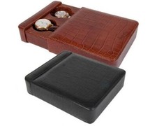 Rapport Portman Double Slipcase in Black Leather Crocodile Pattern