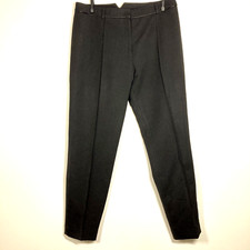 The Fold UK 12 US 8 Pintuck Tapered Trouser Slacks Dress Pants Black wool blend