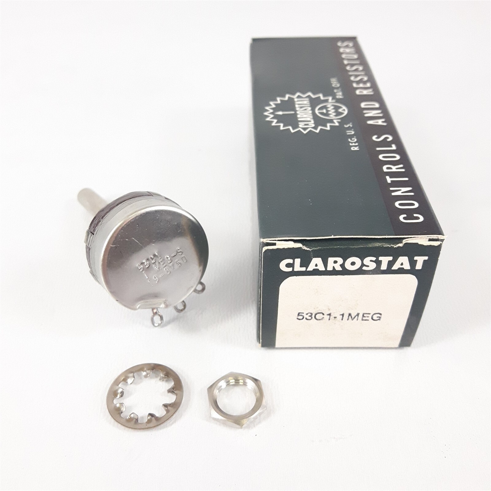 Honeywell / Clarostat 53C1 Potentiometer 1 MEG-S 1.5" Shaft 19-8750