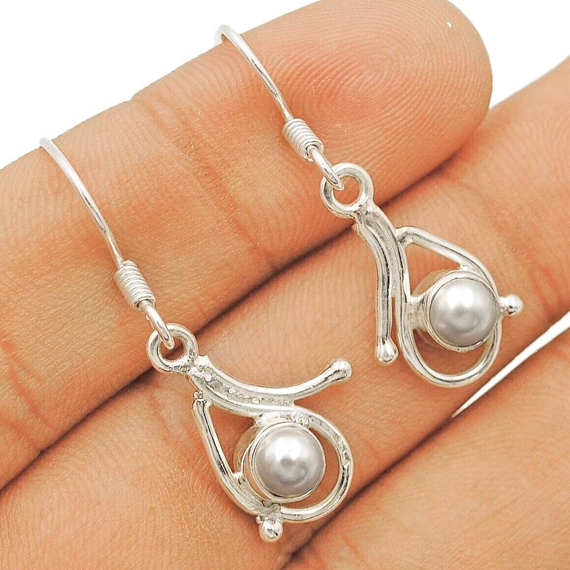 Natural Freshwater Pearl 925 Sterling Silver Earrings Jewelry B10-2