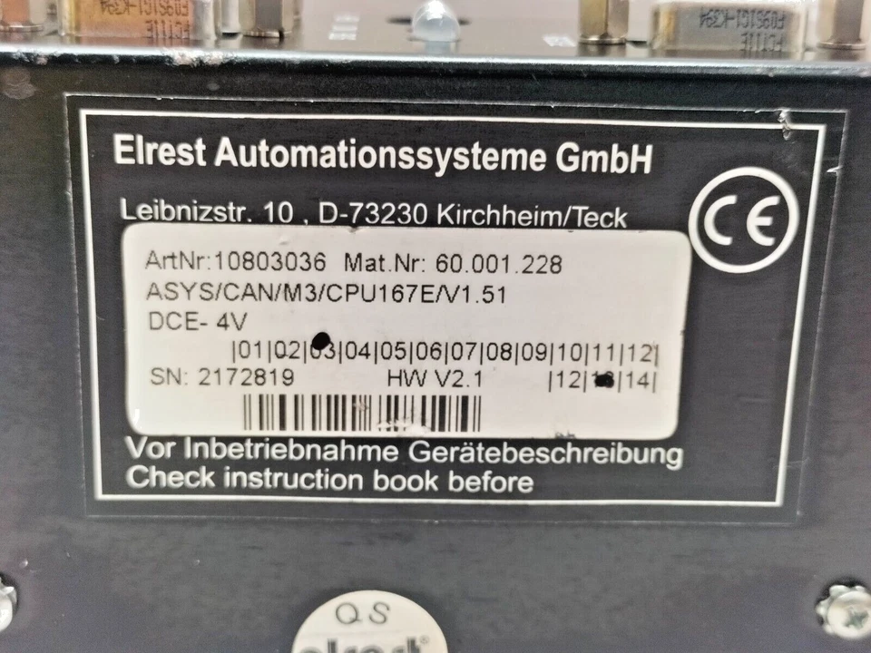 ELREST 10803036 ASYS CAN/M3/CPU167E/V1.51 DCE-4V LINEAR SERVO DRIVE - Image 4 of 4