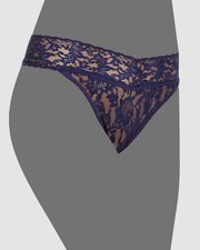  25 Hanky Panky Women Blue Lace Original-Rise Thong Panties Size OS 4-14 