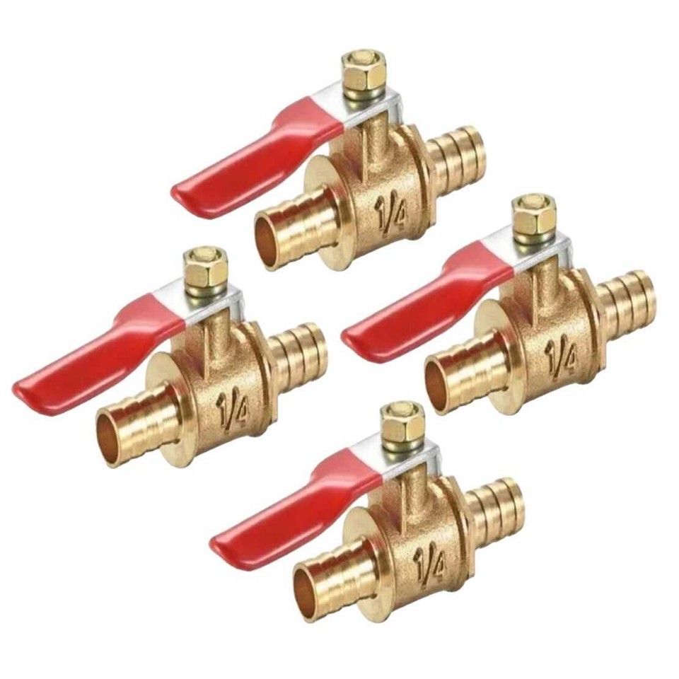 8Pcs 8mm Hose Barb Inline Water/Air Gas Fuel Line Shutoff Brass Ball