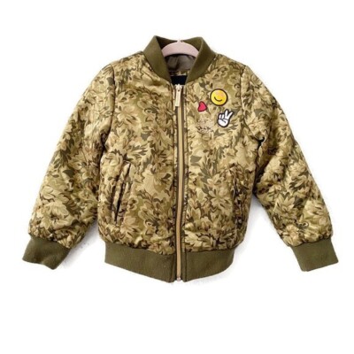 Limited Too Camo Patch Full Zip Bomber Jacket Toddler Girl Size
