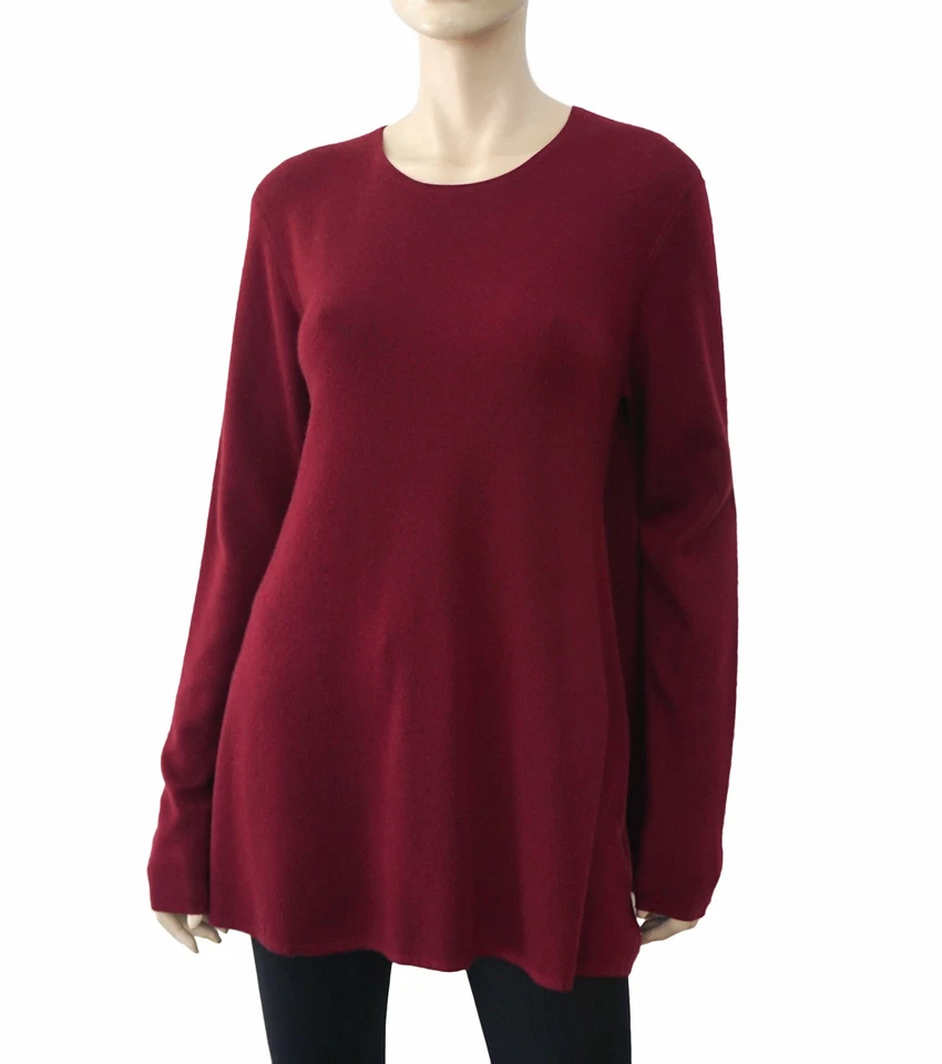 Suéter Top DEREK LAM Talla L Borgoña Cachemira Calce Suelto Drapeado Espalda TOTALMENTE NUEVO Foto 3 de 4