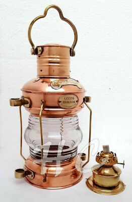 Anchor Oil Lamp Leeds Lantern Nautical Ship Lantern Copper 14'' Lamp lantern 