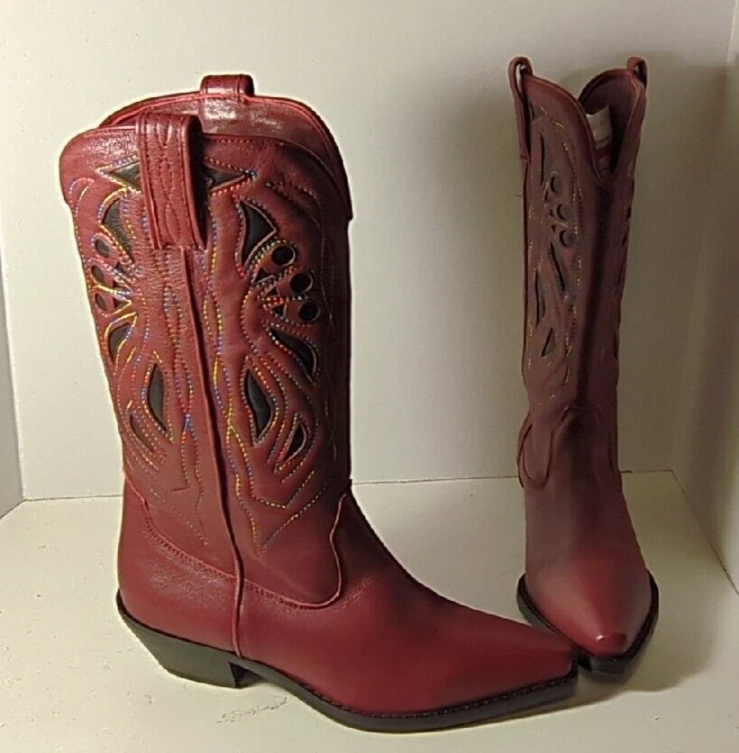 NEW FREE PEOPLE WOMENS BURGUNDY RANCHO MIRAGE WESTERN COWBOY BOOTS US 8 EUR  38