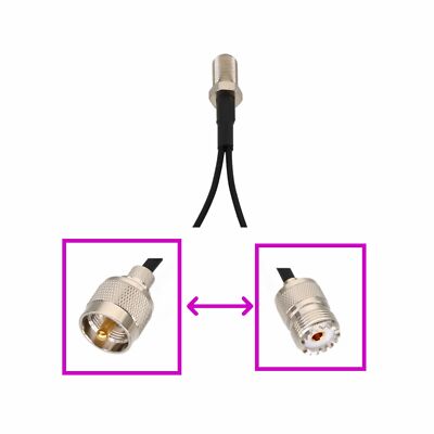 1x F DVB-TV to 2x SO239 PL259 UHF Antenna Y Splitter/Combiner Adapter COAX cable