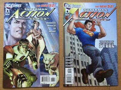 ACTION COMICS RETAILER VARIANT LOT OF 2 (2011) #3 & 4; DC New 52; Grant ...