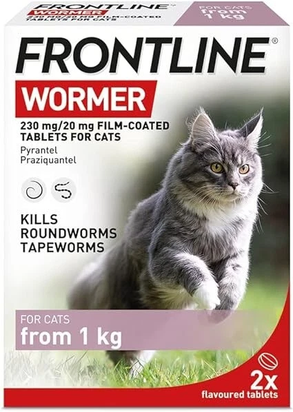 FRONTLINE WORMER - Cat Worming Treatment - 2 Tablets - FROM 1KG - (2438)