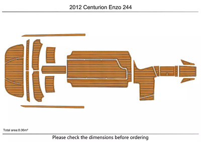 2012 Centurion Enzo 244 Swim Platform Cockpit Pads EVA Foam Teak Deck Floor