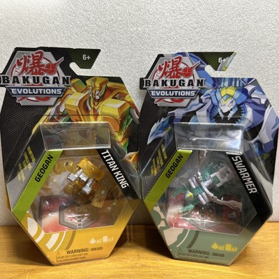 2 Bakugan Evolutions Action Figure Geogan SWARMER~Titan King With Trading Cards