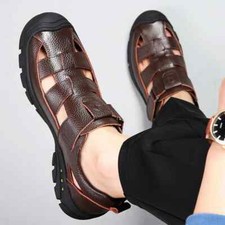 Summer Men Sandals Hollow Breathable Comfortable Flats Outdoor Walking Shoes