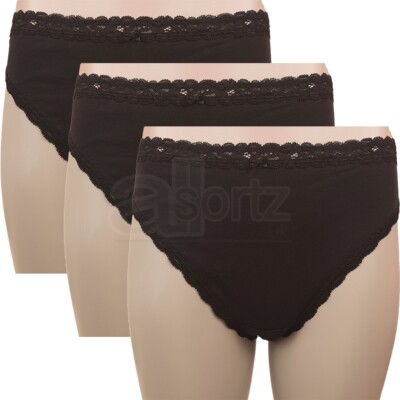 Neue Damen Slips Slips ex M S 3er Pack Cotton Rich Mädchen Damen UK Übergröße