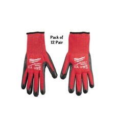 Milwaukee 48-22-8930 Cut Level 3 Dipped Gloves, Small - Pack of 12