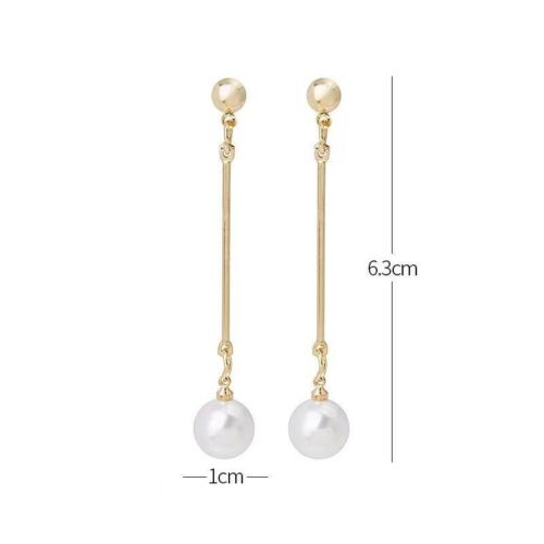 Fashion Women Jewelry Earrings Retro Natural Pearl Line Long Tassel Stud 0976 - Picture 2 of 5