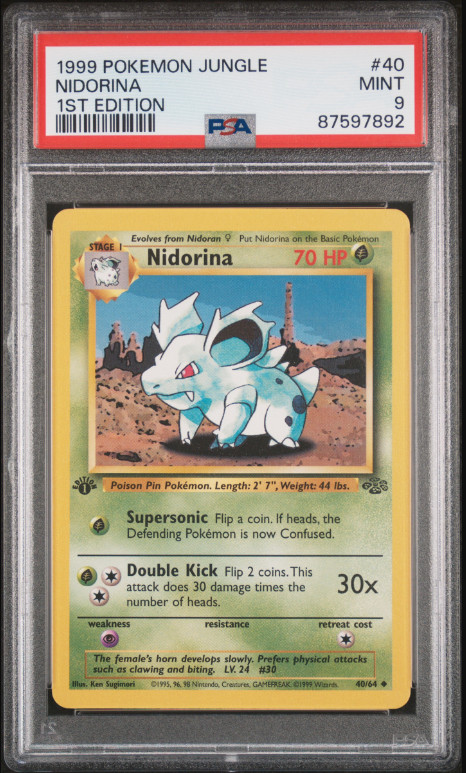 1999 Jungle #40 Nidorina 1st Edition PSA 9 Mint Pokemon