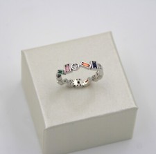 Silber Ring Multistein rundherum mit 15 Edels...