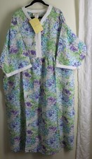NWT Stan Herman Sz 3X Purple Green Floral Puckered Floral Robe House Coat Jacket