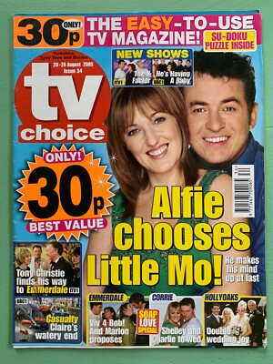 TV CHOICE 20-Aug-2005 KACEY AINSWORTH SHANE RICHIE Tony Christie Davina McCall