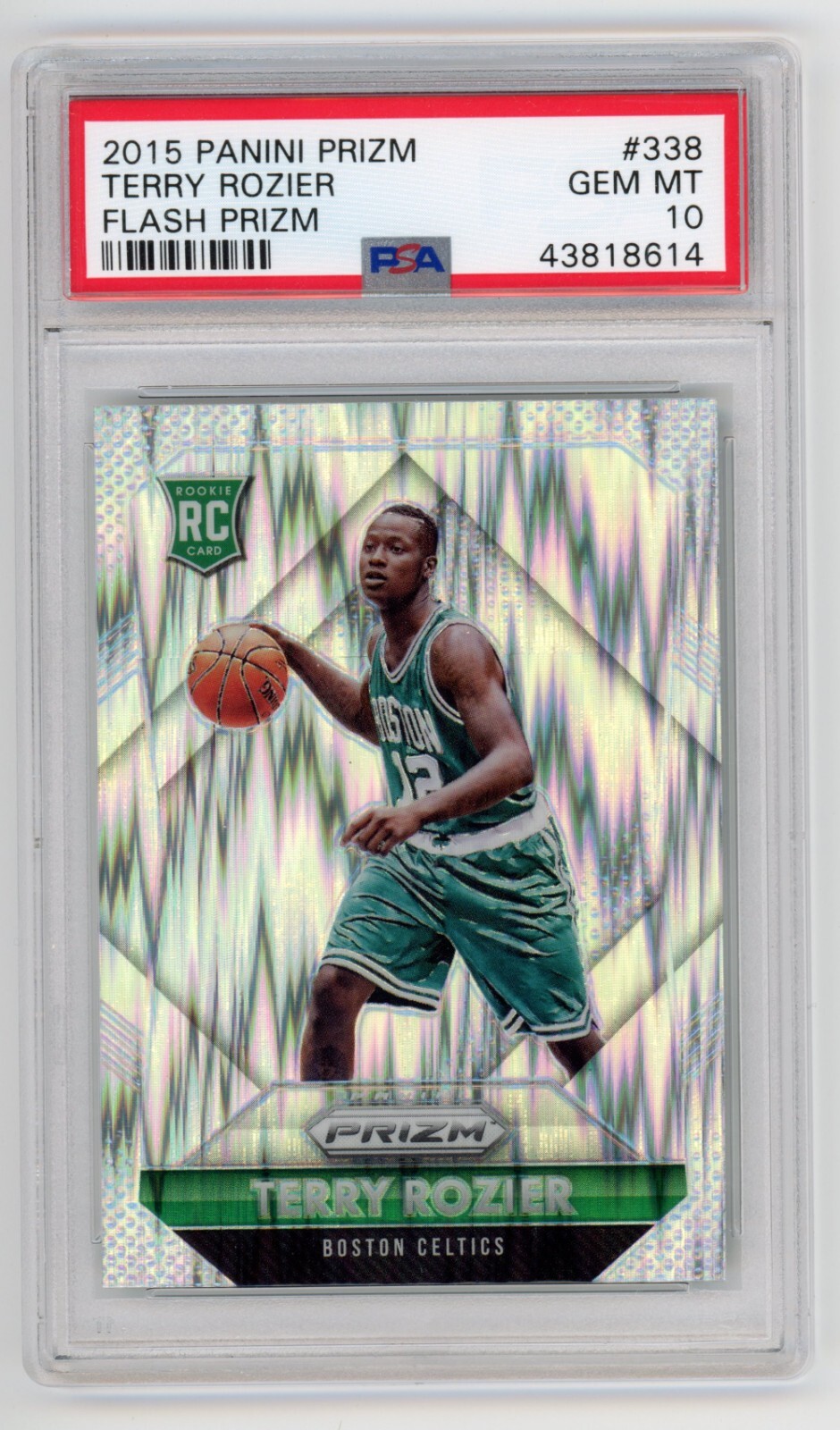 2015 Panini Prizm Basketball Terry Rozier Flash Prizm #338 RC PSA 10 POP 5