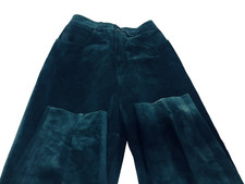 Bushwacker Womens Western Suede Leather Forest Green Pants High Waist 6 guc
