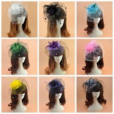 Chenille Dot Birdcage Veil Wedding Party Headpiece Fascinator Floral Tilt Hats