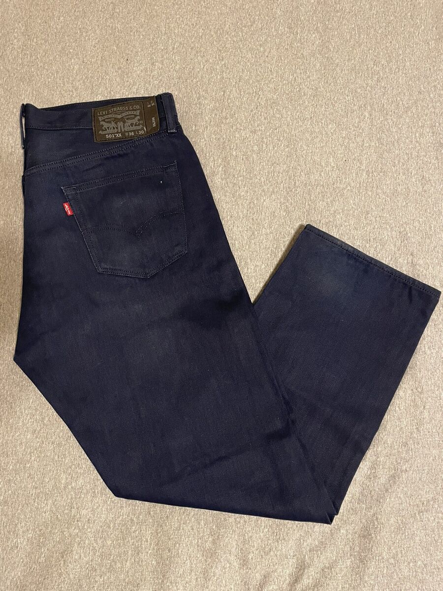 Levi's 501 XX Jeans Navy Blue Mens 36x30 Black Label Cotton Levi's 501 XX Jeans Navy Blue Mens 36x30 Black Label Cotton