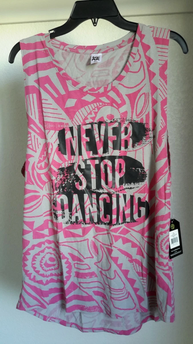 Zumba Wear Never Stop Dancing/Zumba Instructior Tank Pink/Gray