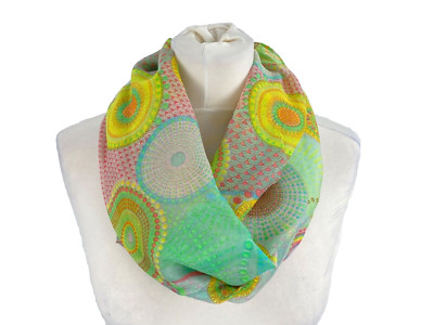 Tuch Loop Halstuch Schlauchschal Schal Damen Türkis Gelb Glitzer Sommer Boom It