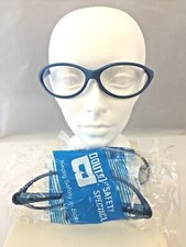 H.L. Bouton 74SB Blue Frame Clear Lens Safety Spectacles Glasses - 3-Pack