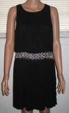 Eliza J Black Women’s Rhinestone Flapper Roaring 20s Black Dress 6