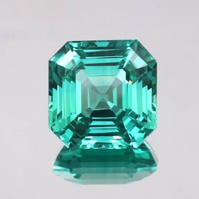 7.10 Ct Natural Green Sapphire Flawless Certified Asscher Cut Loose Gemstone AAA