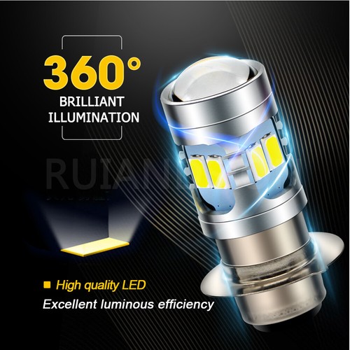 1 PC 6 V-24 V H6M P15D 5730 12 LED Lampe Phare Moto Conduite Lampe Ampoule Blanc - Picture 3 of 7