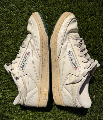 Reebok Men s White/green Athletic Sneakers, US 9.5