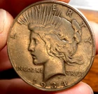PEACE SILVER DOLLAR 1934 D KEY DATE ORIGINAL XF TO AU NICE 90% DOLLAR