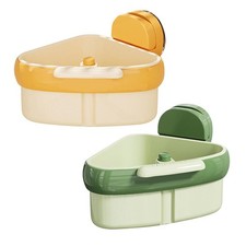 Kitchen Sink Corner Basket with Suction Cups and Press Dumping Mechanism