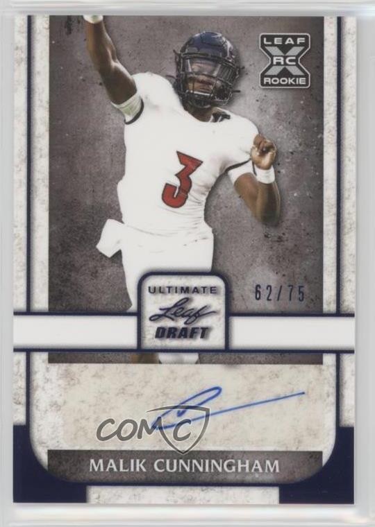 2022 Leaf Ultimate Draft Navy 62/75 Malik Cunningham #BA-MC1 Auto 03si