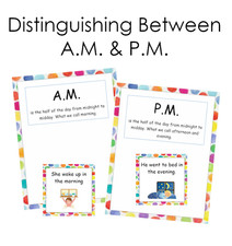 Distinguishing Between AM and PM Learning Resource Activity Game Kindergarten